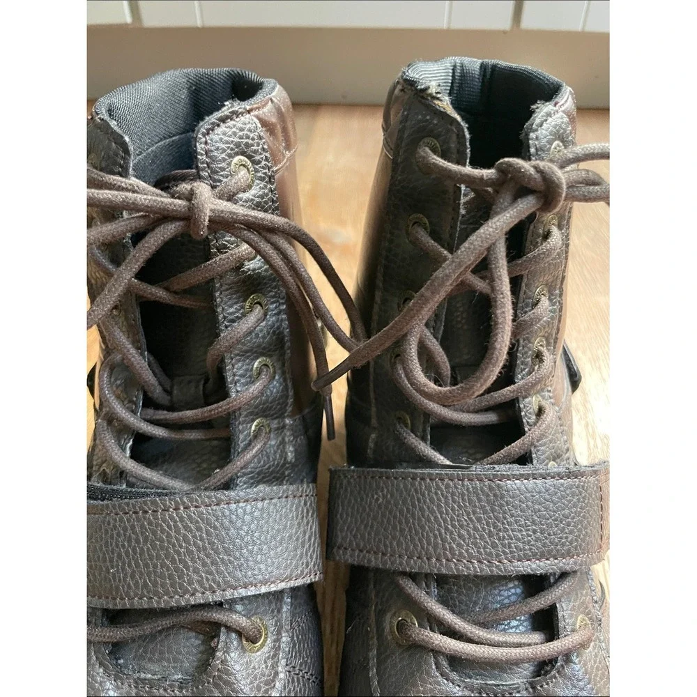Nautica‎ Kressler Mens Brown Lace Up Duck Boots Size 9.5 Ankle Strap Rugged Lug